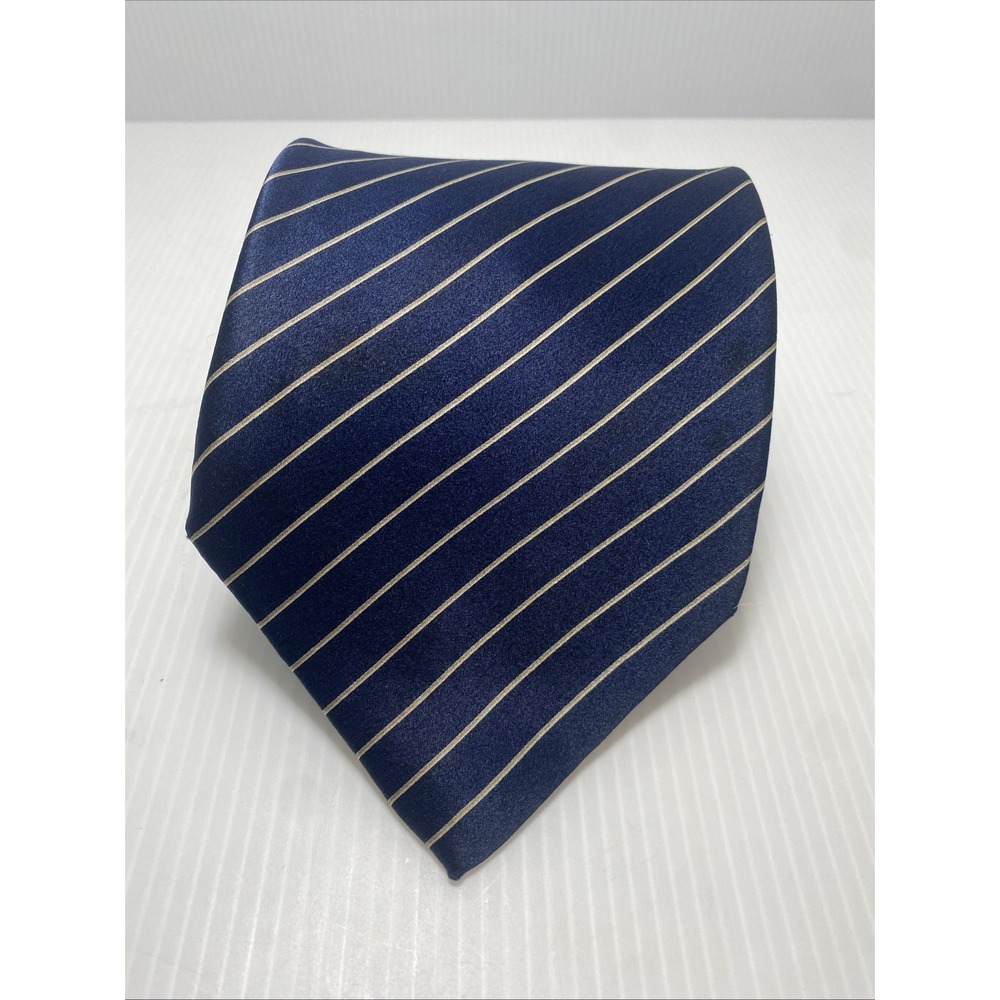Roberta Baldini Silk Mens Neck Tie Blue and Yellow Stripe Vintage Tie T59
